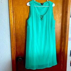 2X Aqua Flowy MIDI Dress